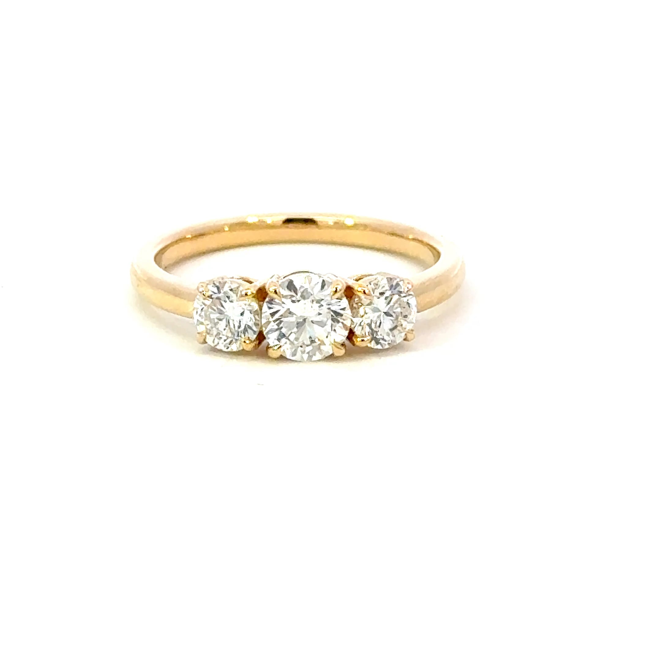 Exquisite 18ct Yellow Gold Diamond Trilogy Ring