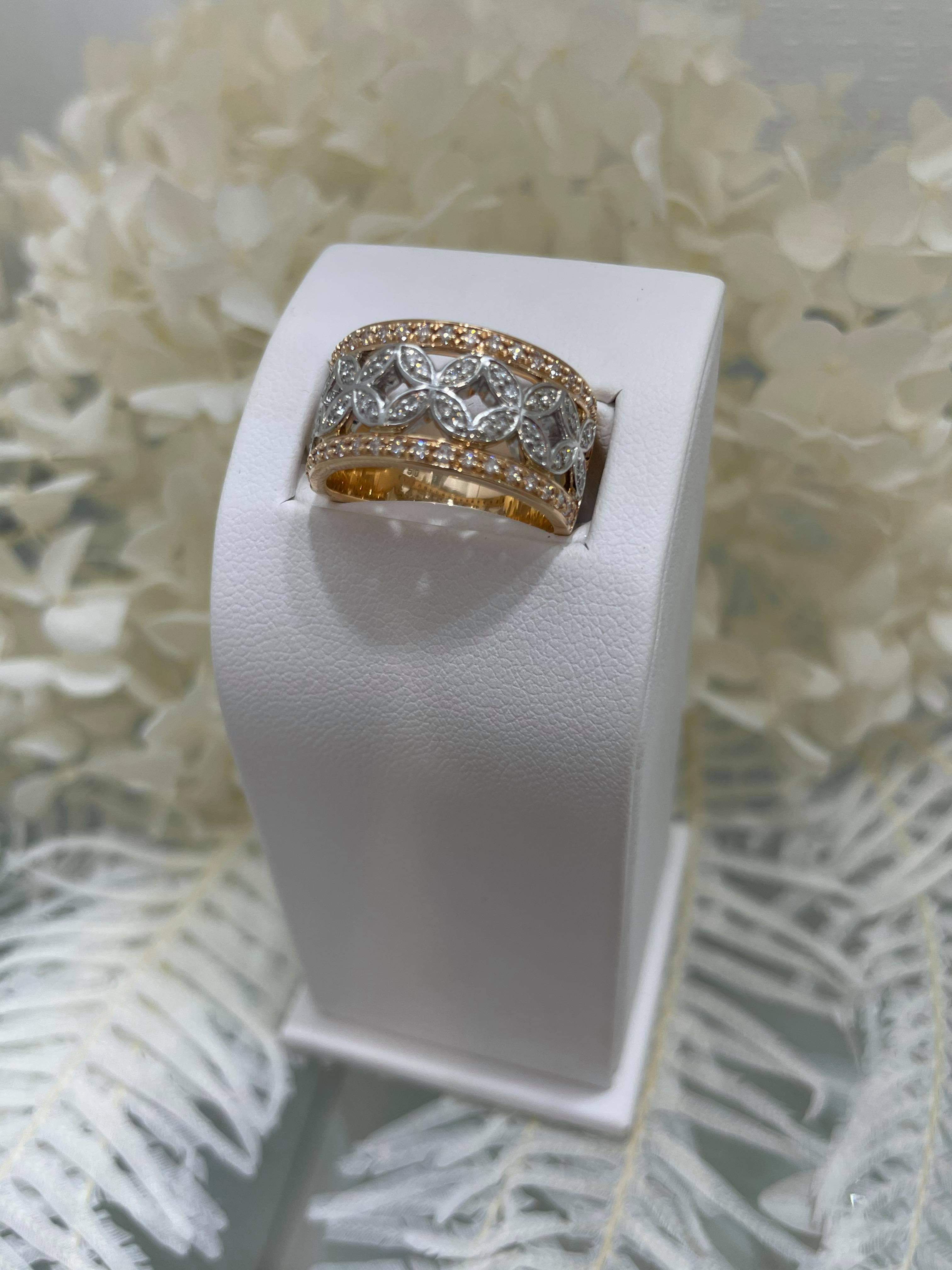 18ct White & Rose Gold Diamond Ring