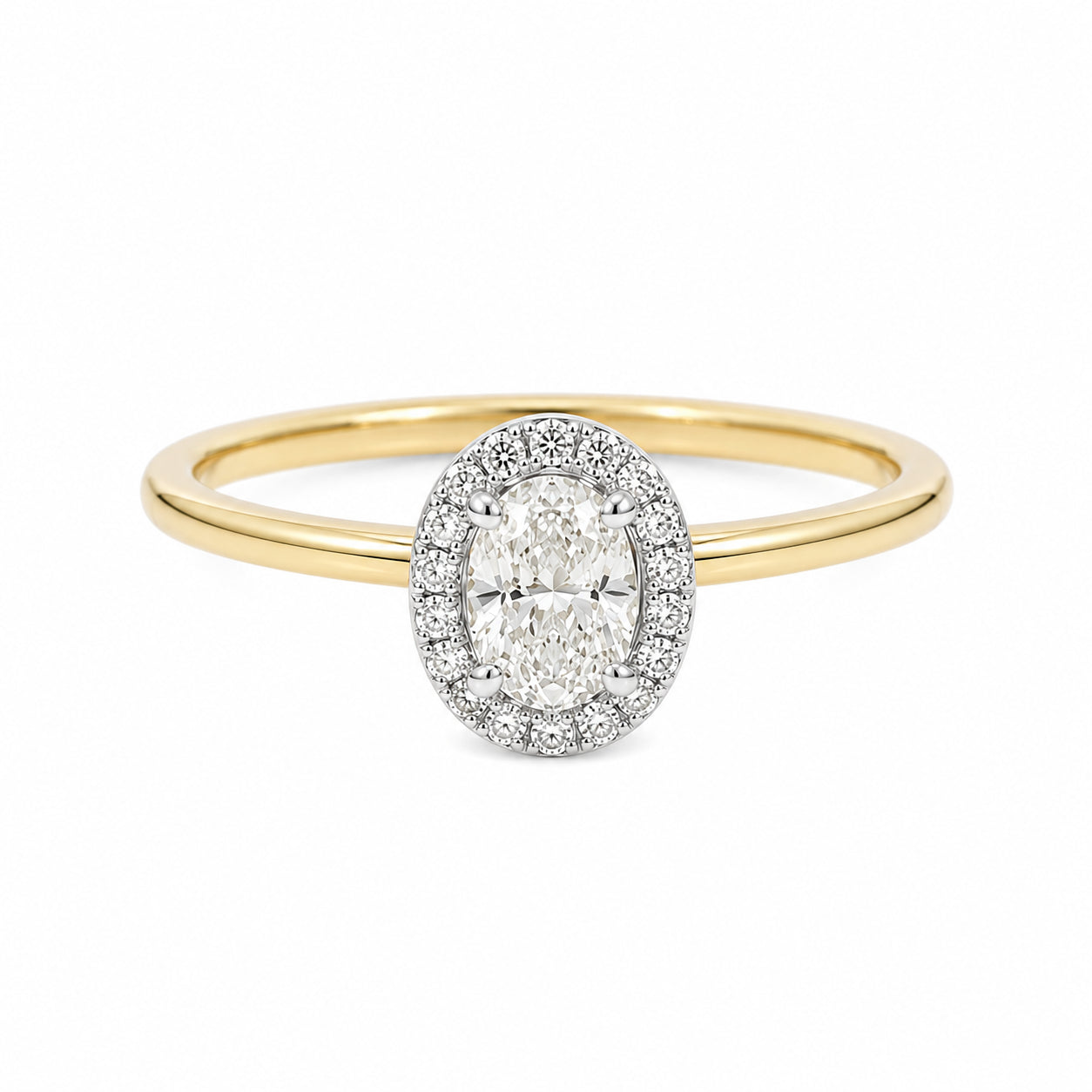 Oval Diamond Halo Ring