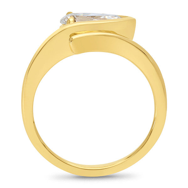 18Ct Yellow Gold Pear Lab-Grown Diamond Solitaire Ring – 1.5Ct