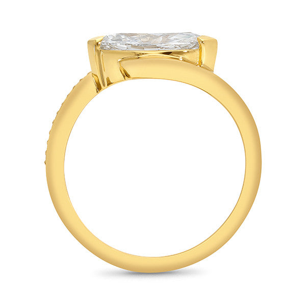 18Ct Yellow Gold Lab-Grown Marquise Diamond Ring – 1.57Ct Tdw