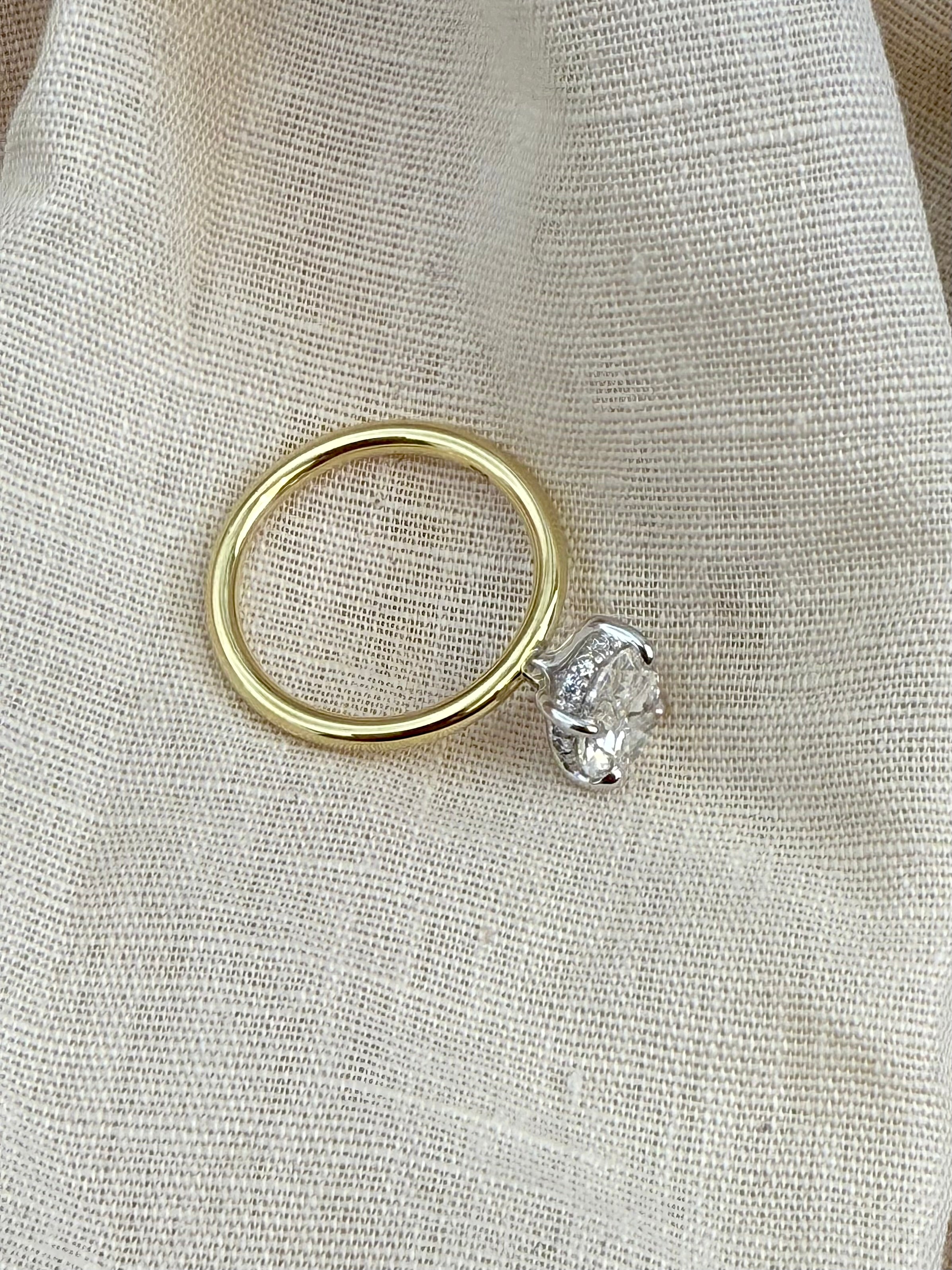 Yellow Gold 2.04ct Oval Engagement Ring with Hidden Halo