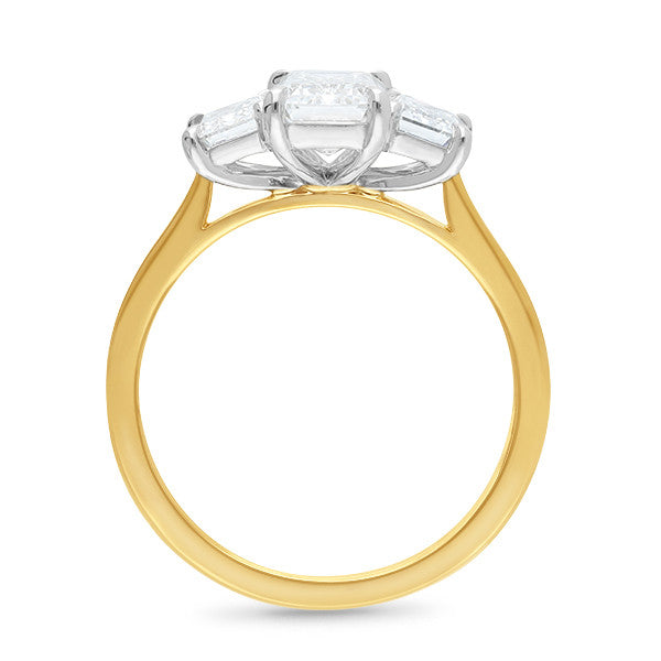 9Ct White & Yellow Gold Lab-Grown Diamond Ring (2.5Ct Tdw)