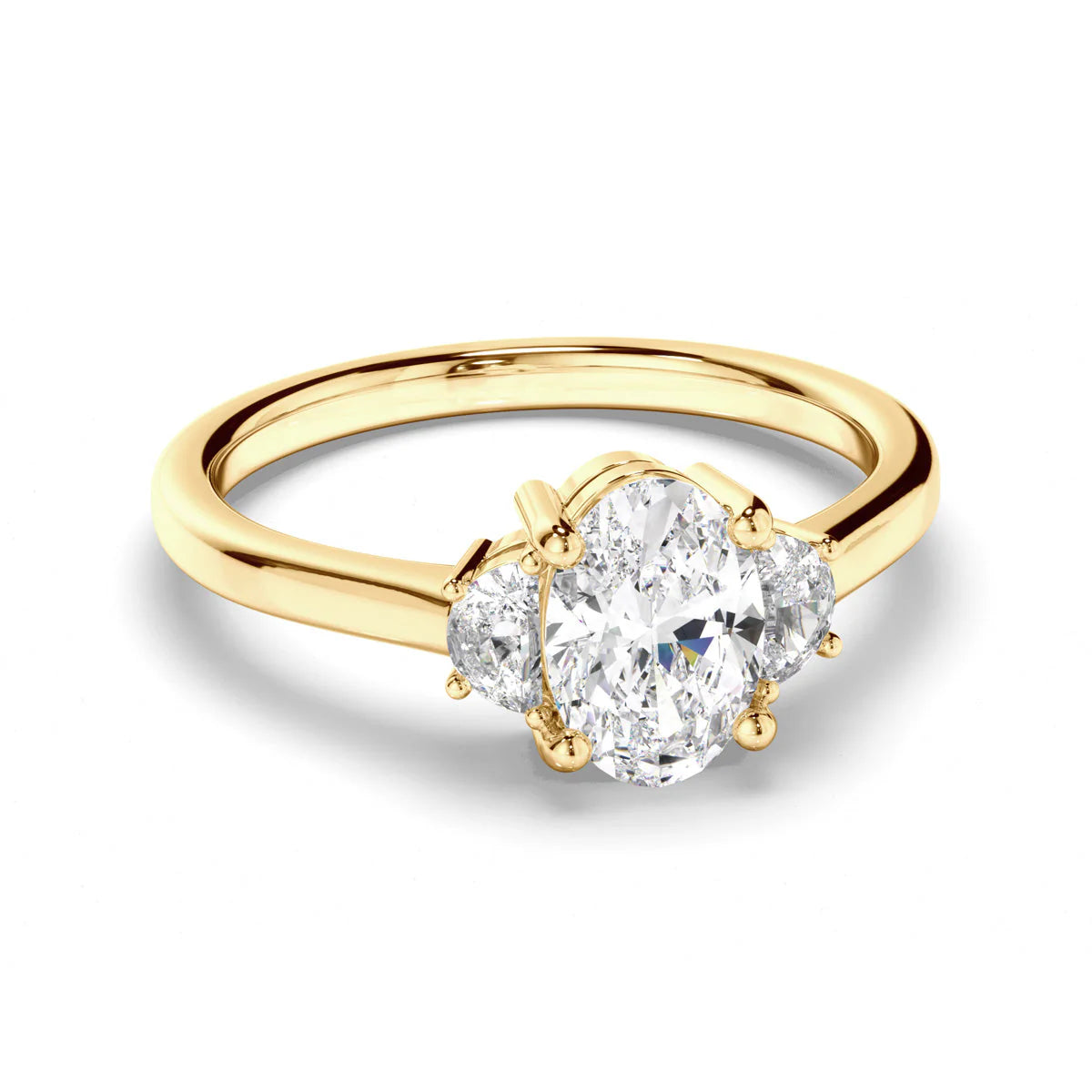 1.39Ct Tdw Oval Lab-Grown Diamond Trilogy Ring