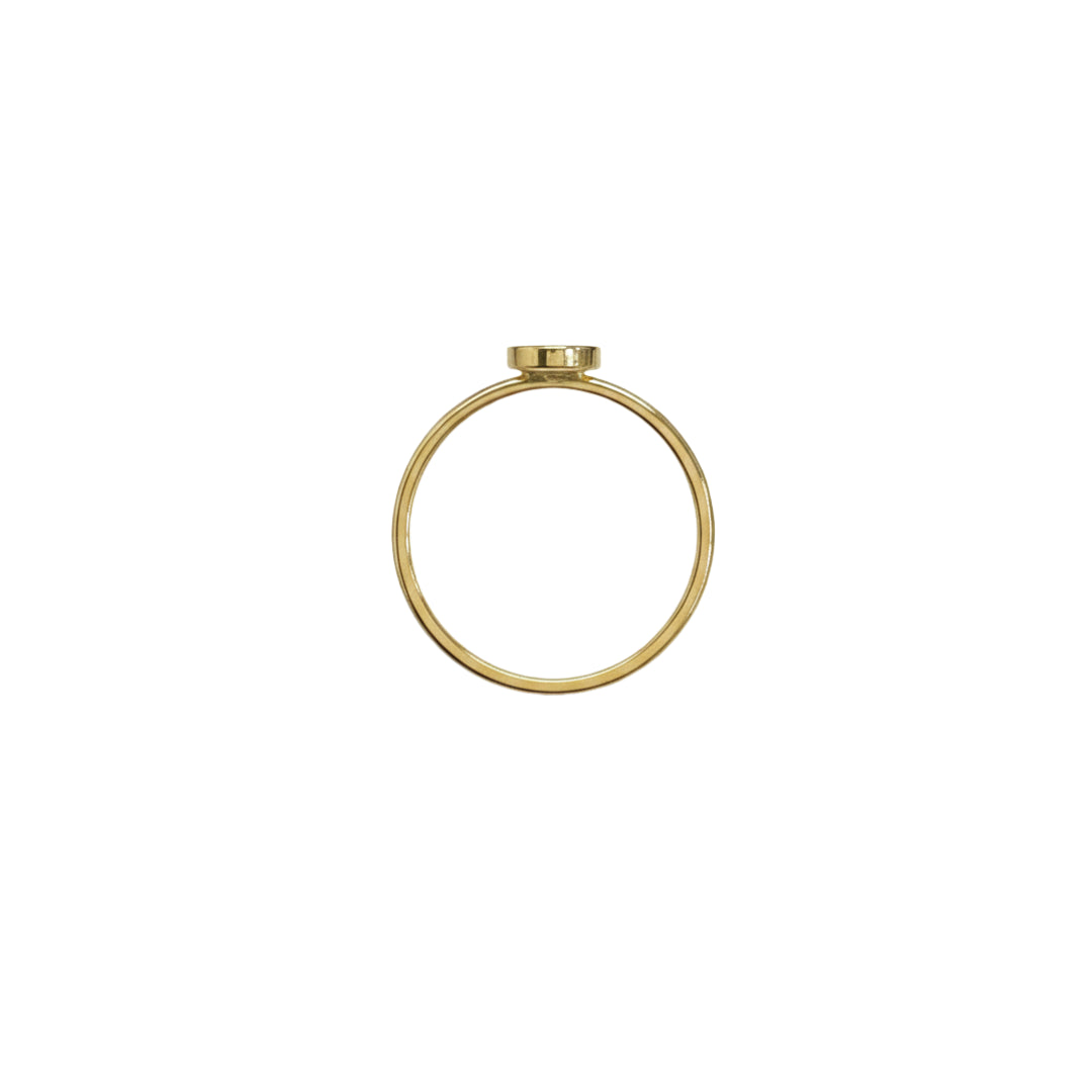9ct Yellow Gold Round Disc Ring Personalised Engravable Ring