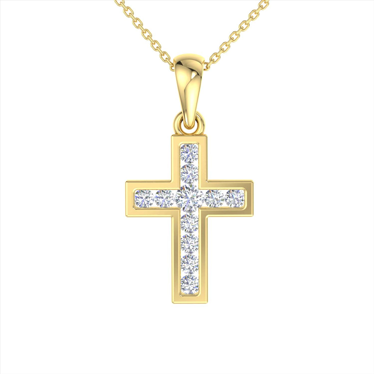 9Ct Y/G Diamond Cross 11=.270Ct