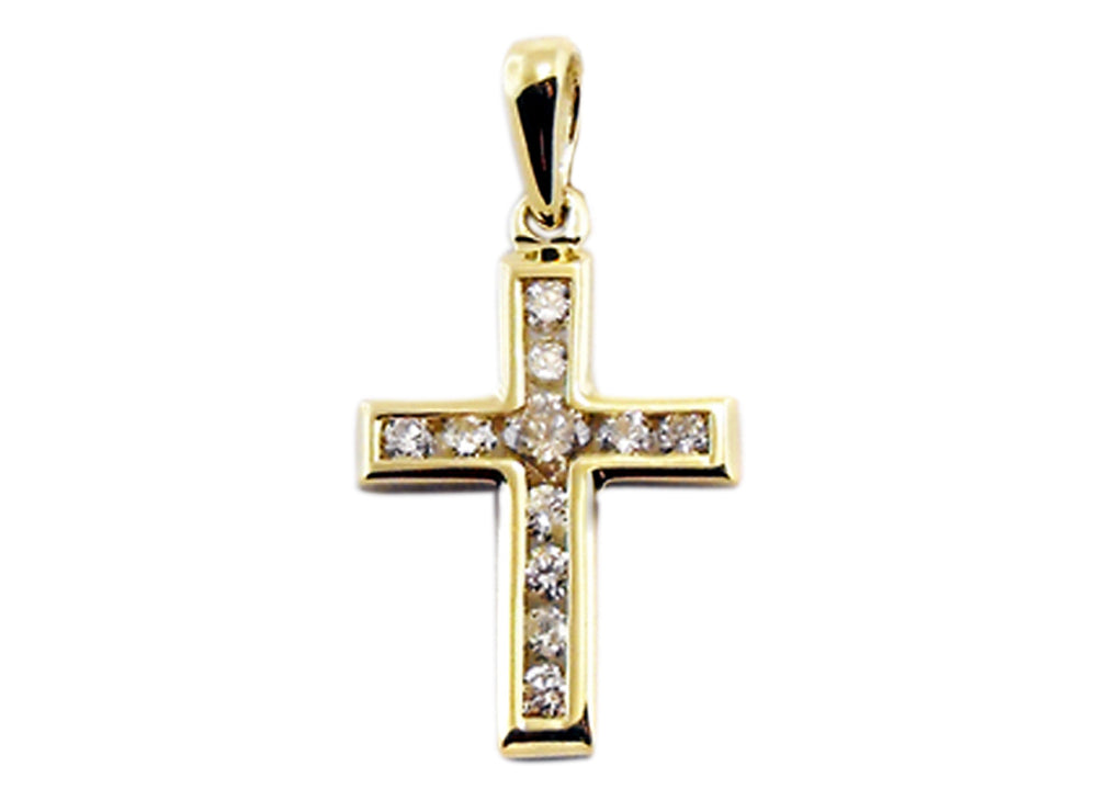 9Ct Y/G Diamond Cross 11=.270Ct