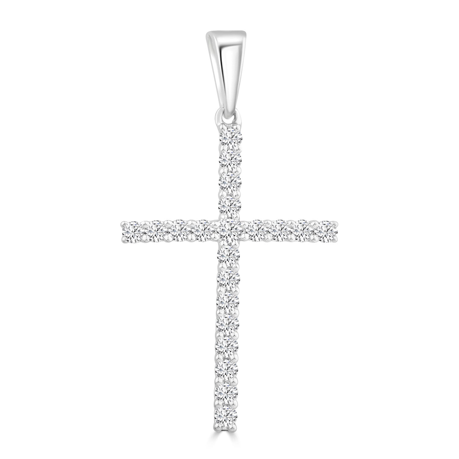 9ct W/G Diamond Cross Pendant