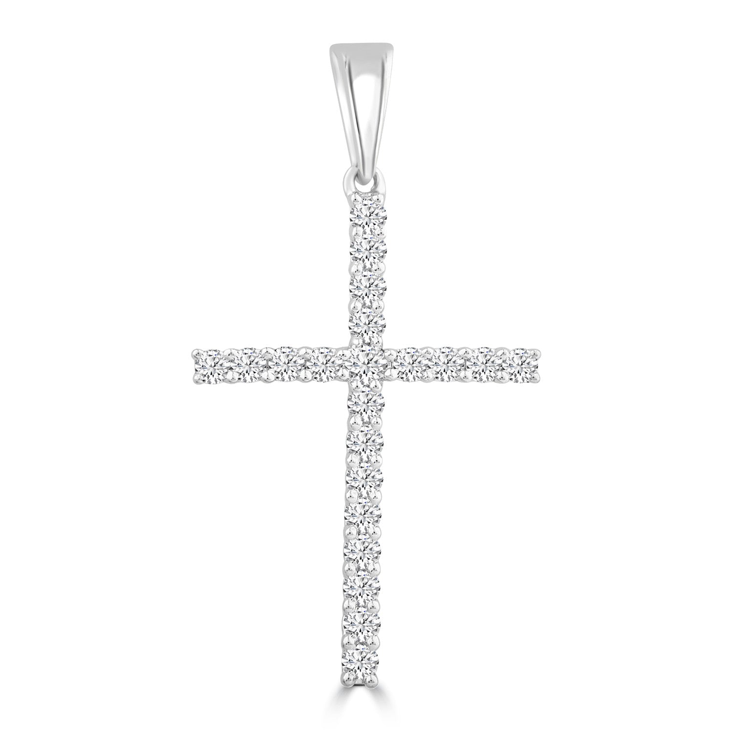 18ct W/G Diamond Cross Pendant