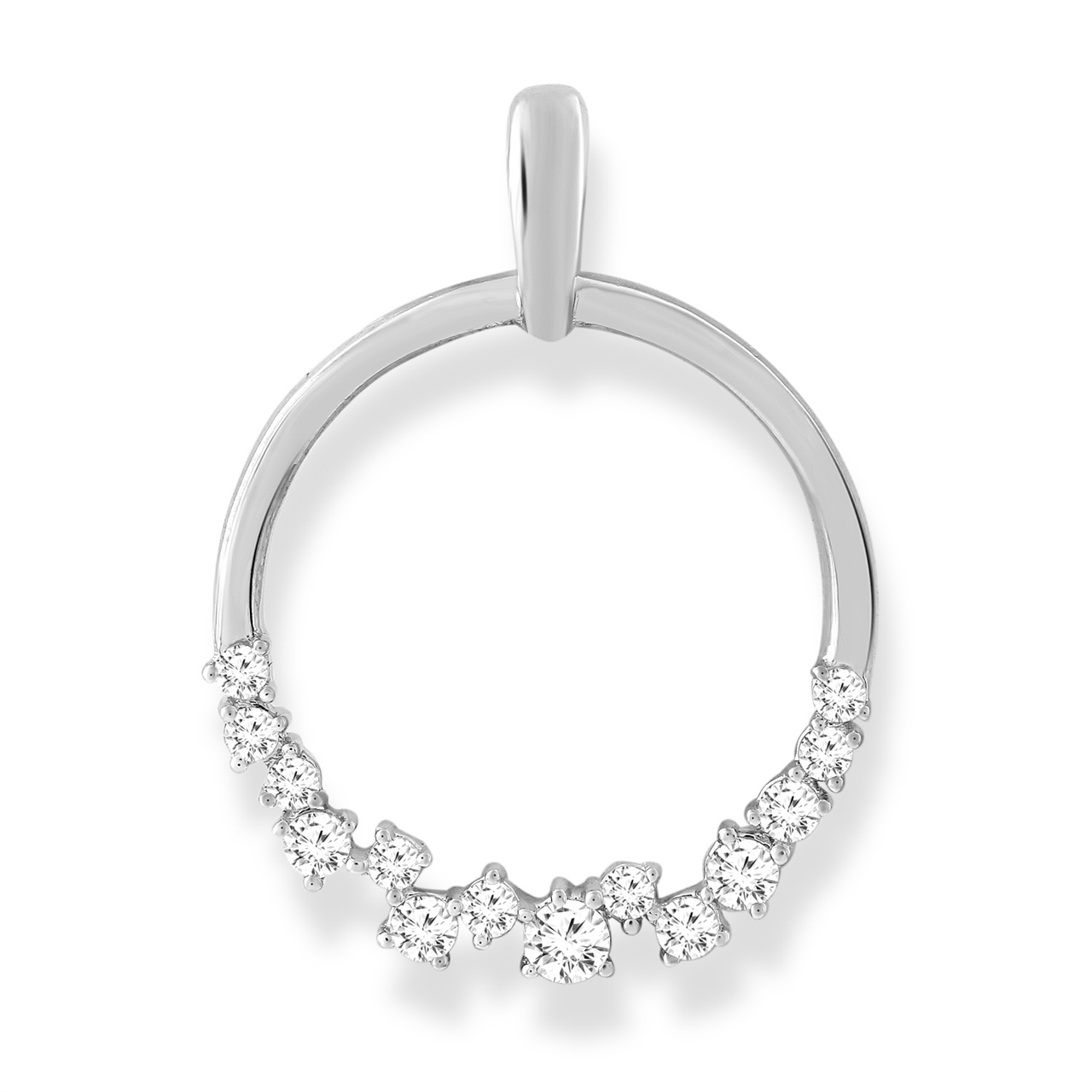 9ct W/G Diamond Pendant