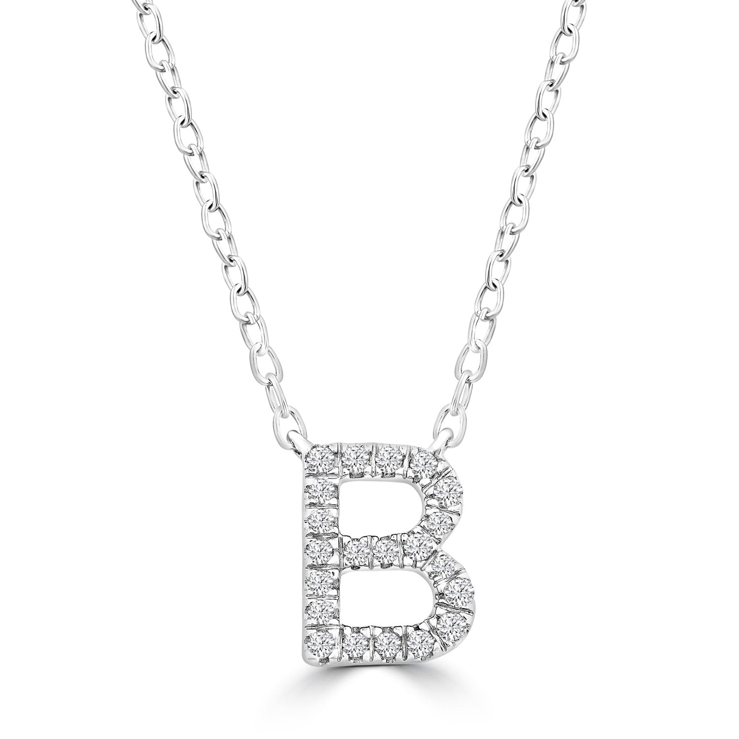 9ct W/G Diamond Initial Letter "B" 42+5cm