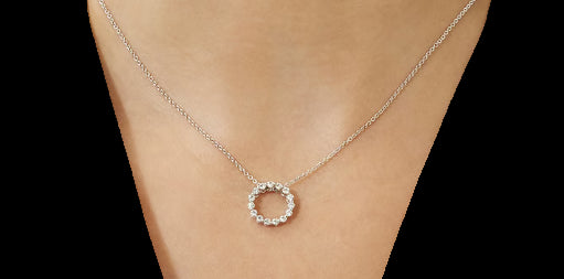 18k White Gold Diamond Circle Pendant (0.50ct)
