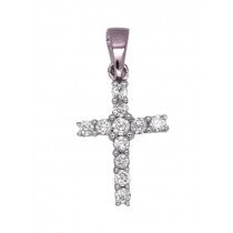 9ct WG/ Diamond Cross Pendant