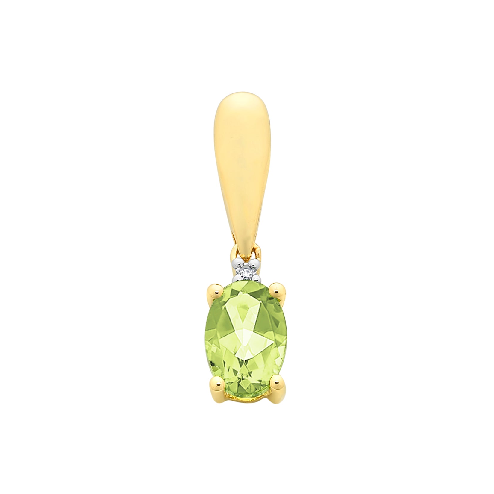 9ct Y/G Diamond & Peridot Pendant