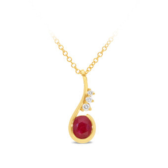 Gold Ruby & Diamond Pendant