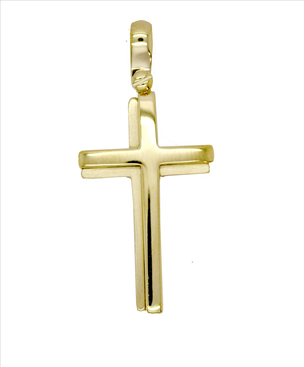 9ct Yellow Gold Solid Cross Pendant 25mm x 16mm