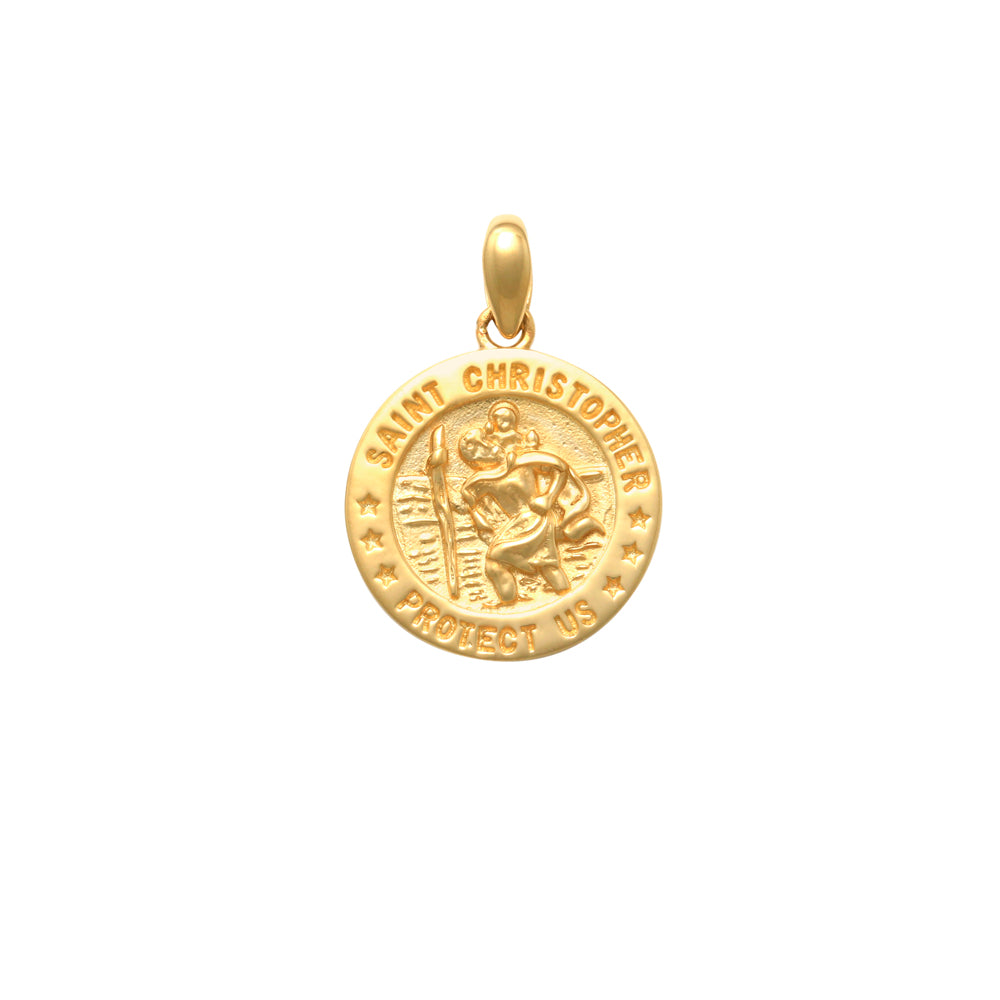 18ct Y/G St Christopher Medal Pendant