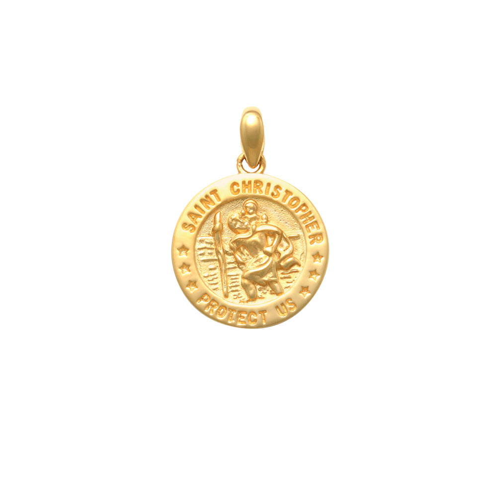18ct Y/G St Christopher Medal Pendant