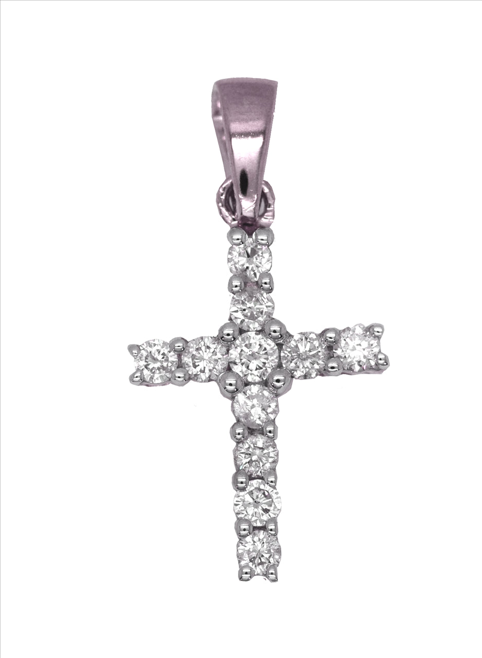 9ct WG/ Diamond Cross Pendant