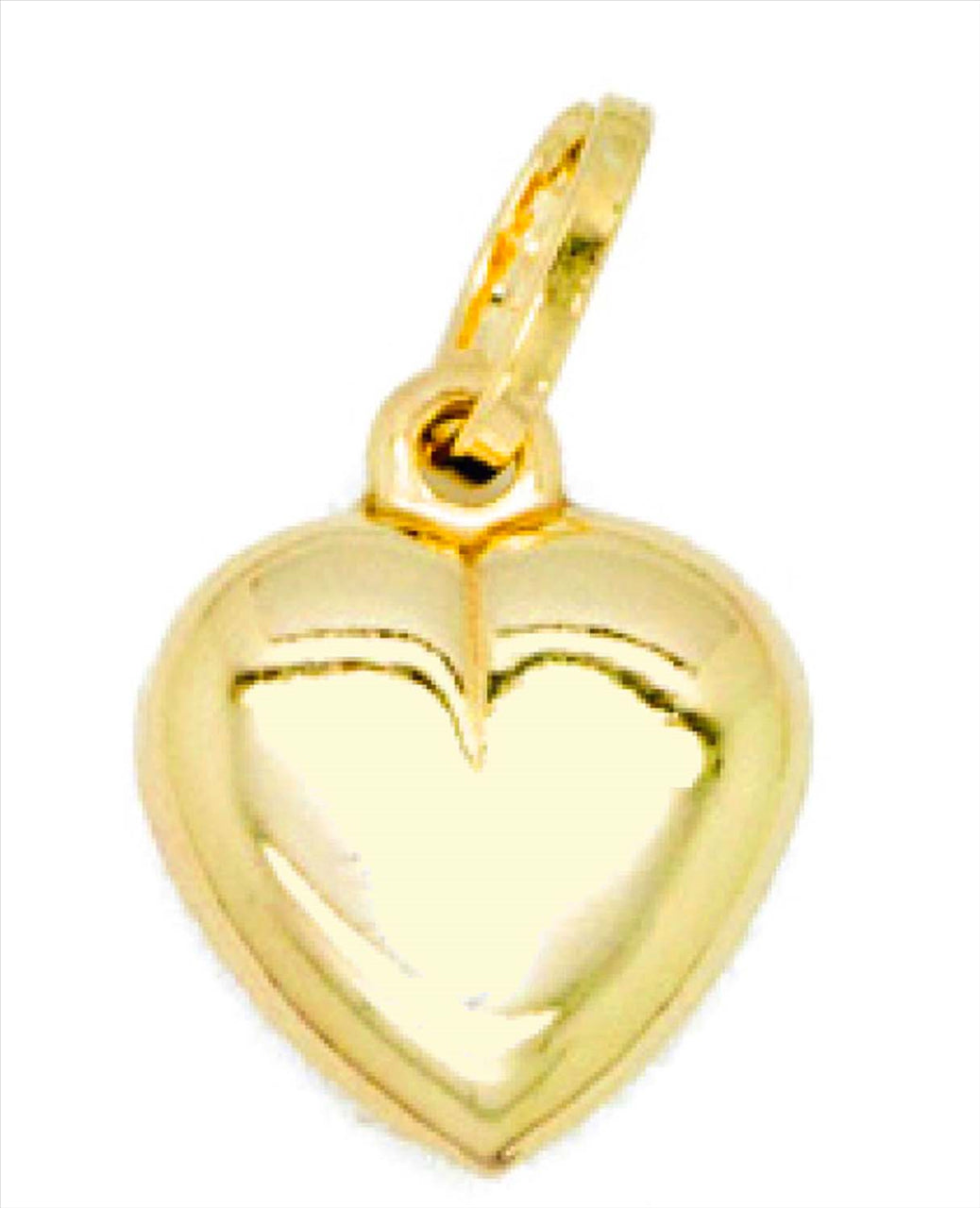 9K Yellow Gold Hollow Heart Pendant (12mm)