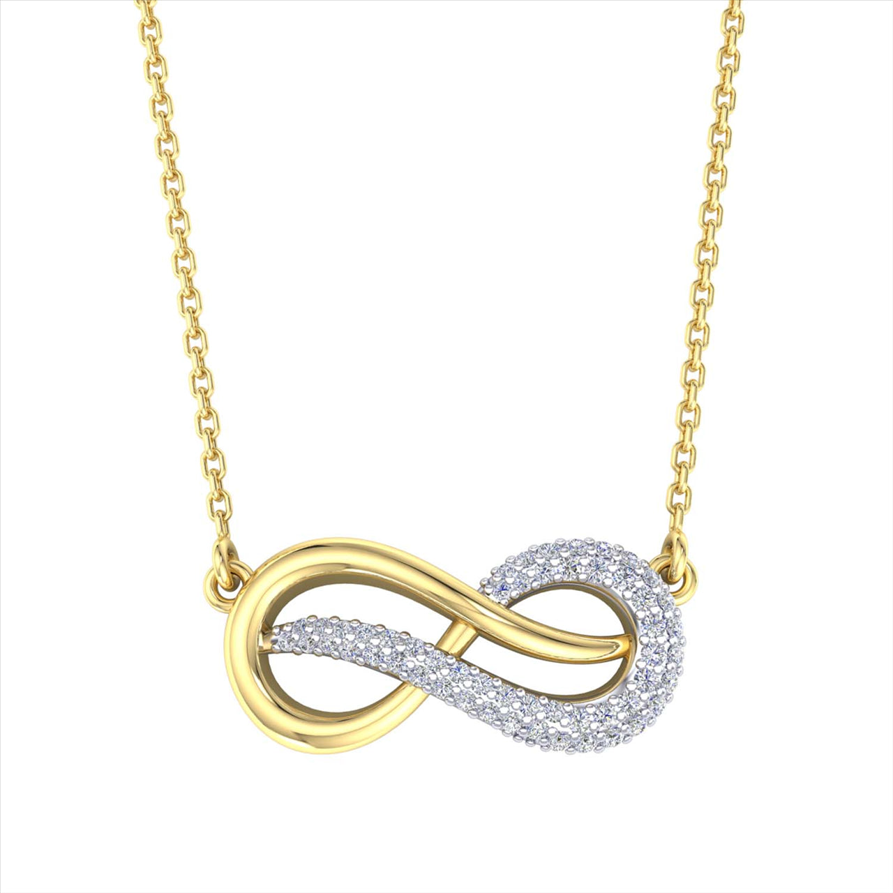 9k Yellow Gold Infinity Diamond Pendant