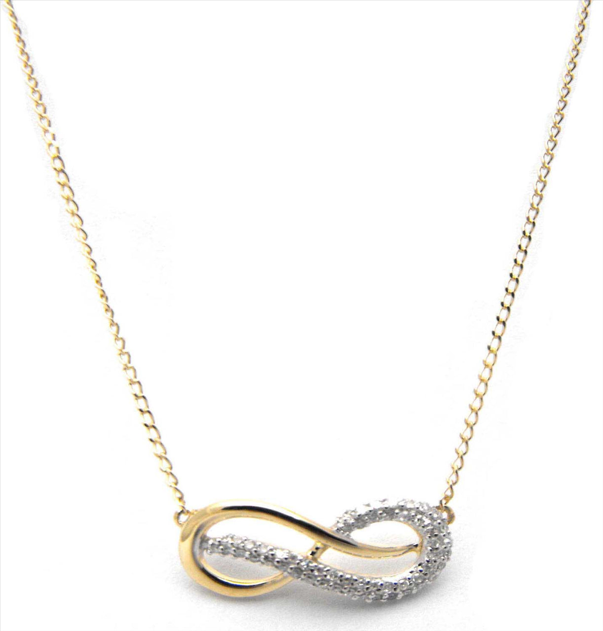 9k Yellow Gold Infinity Diamond Pendant