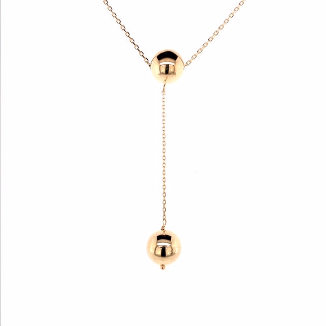9k Yellow Gold Ball & Drop Ball Pendant
