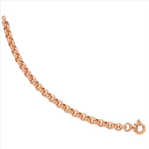 9ct Rose Gold Silver Filled Belcher Bracelet with 9ct Solid Rose Gold euro clasp