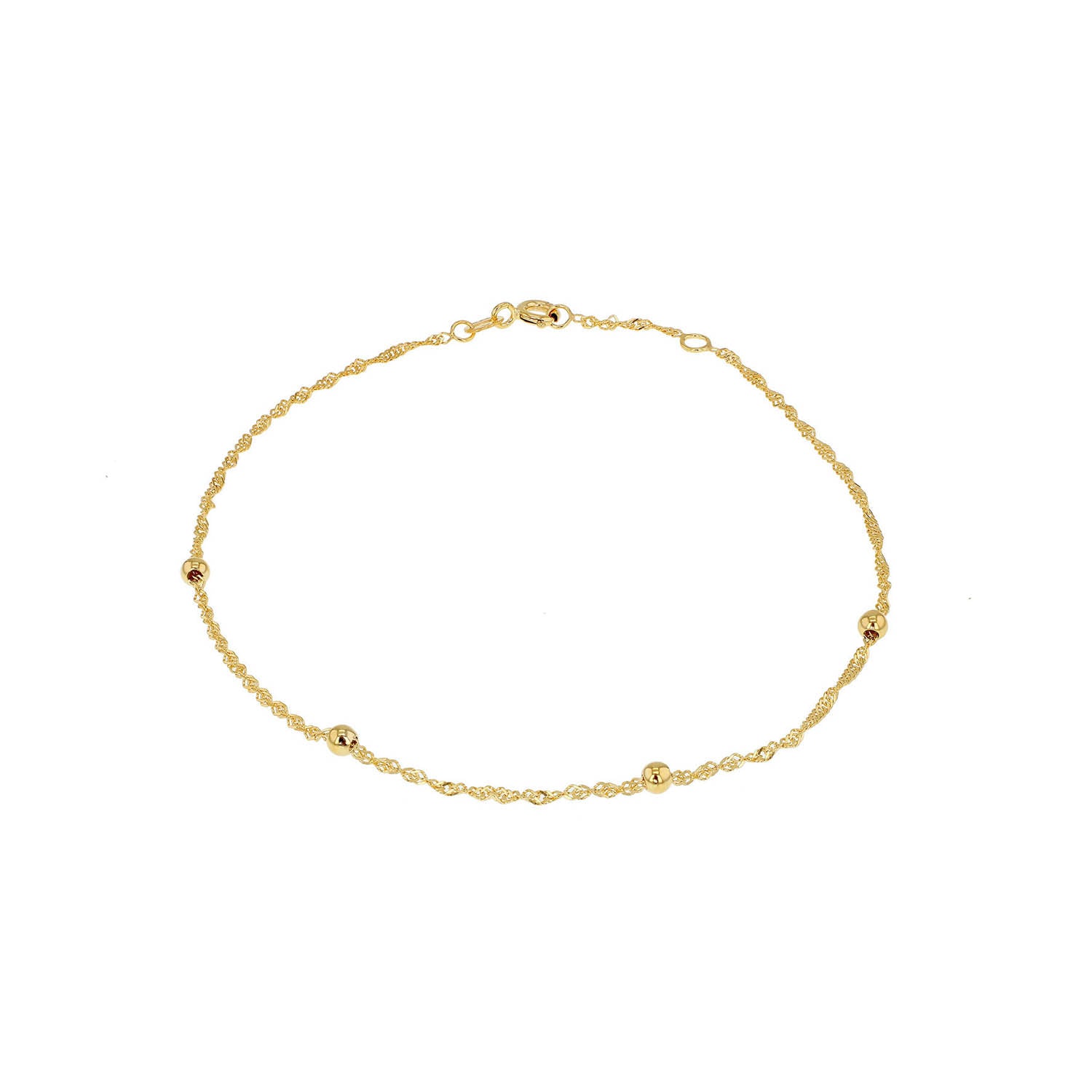 9Ct Yellow Gold Solid Twist Anklet