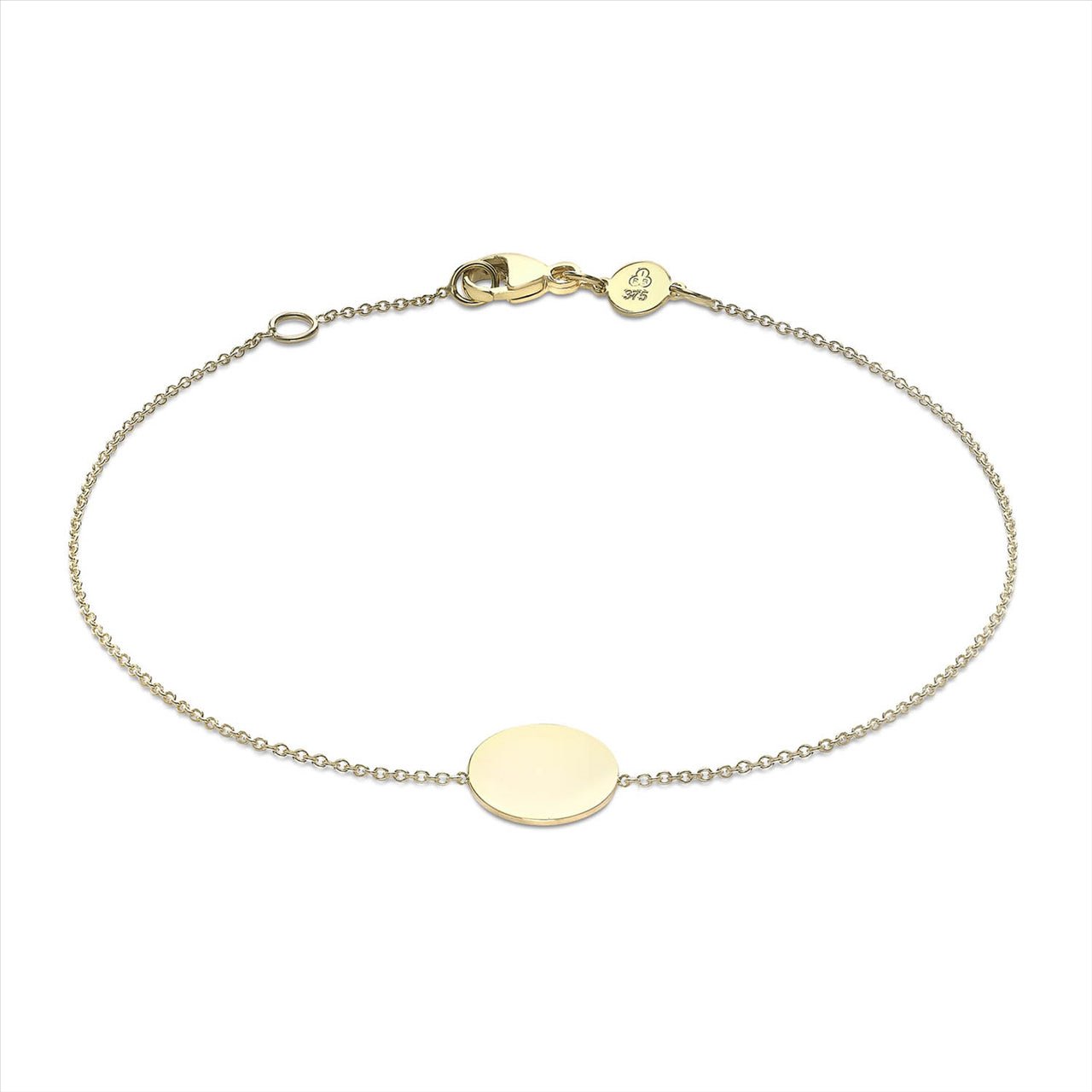 9ct Yellow Gold Solid Mini Disc Bracelet