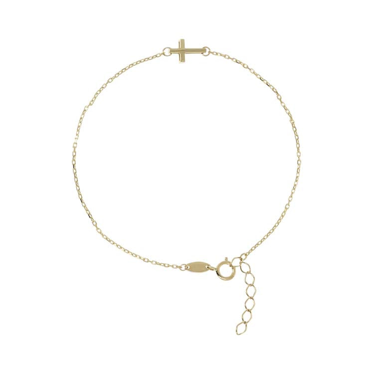 9ct Yellow Gold Forzatina Cross Bracelet