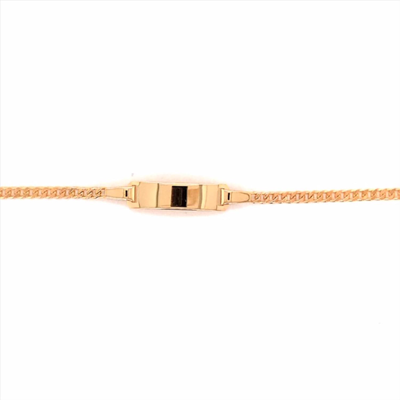 9k Yellow Gold Italian Solid Flat Curb ID Bracelet
