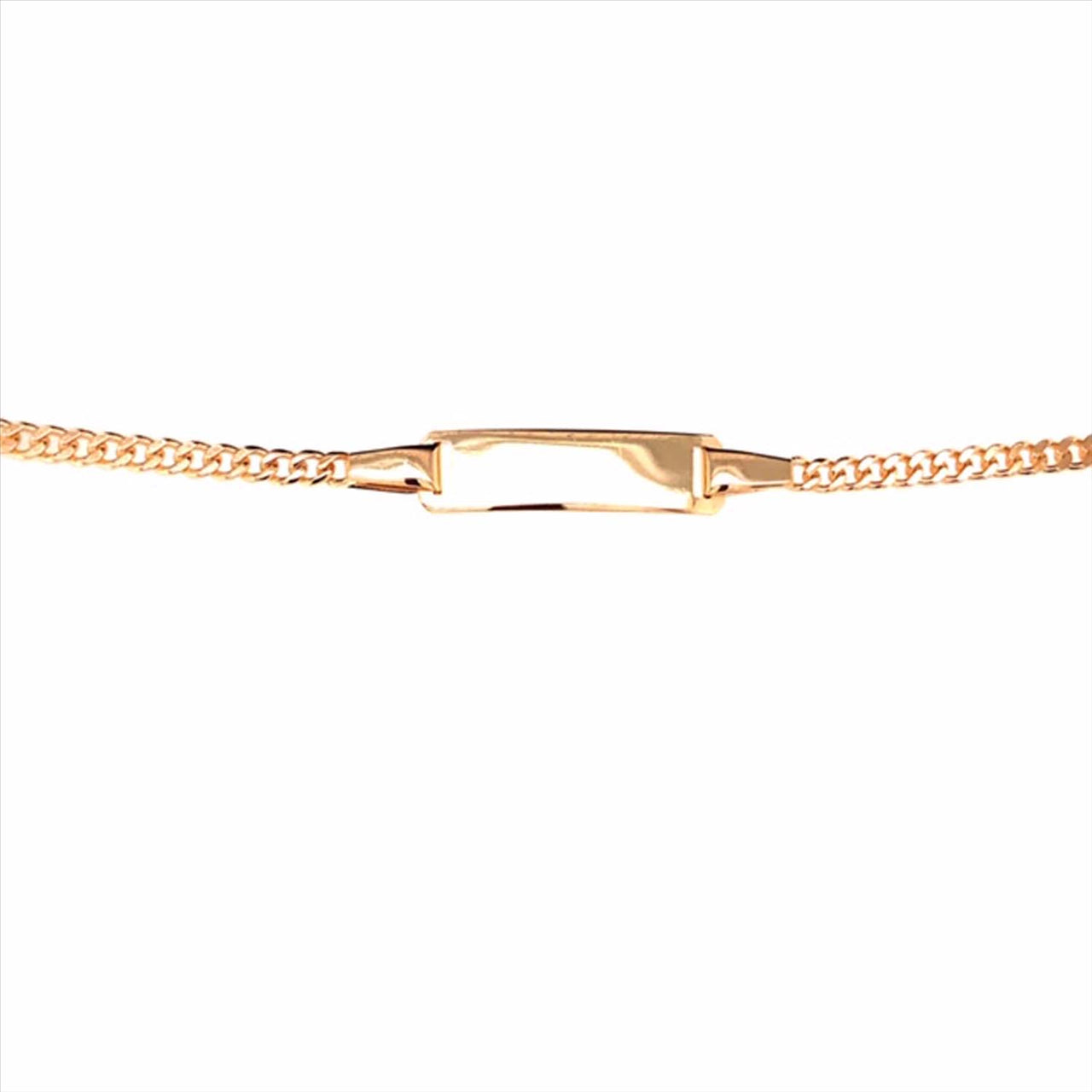 9k Yellow Gold Italian Solid Flat Curb ID Bracelet