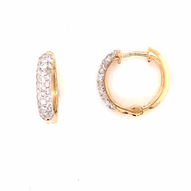 9ct Y/G Diamond Round Huggie Earrings
