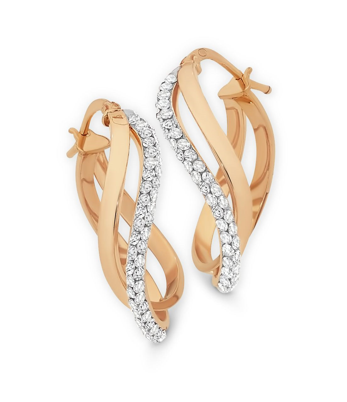 9ct Rose Gold Silver Filled Hoop Earrings