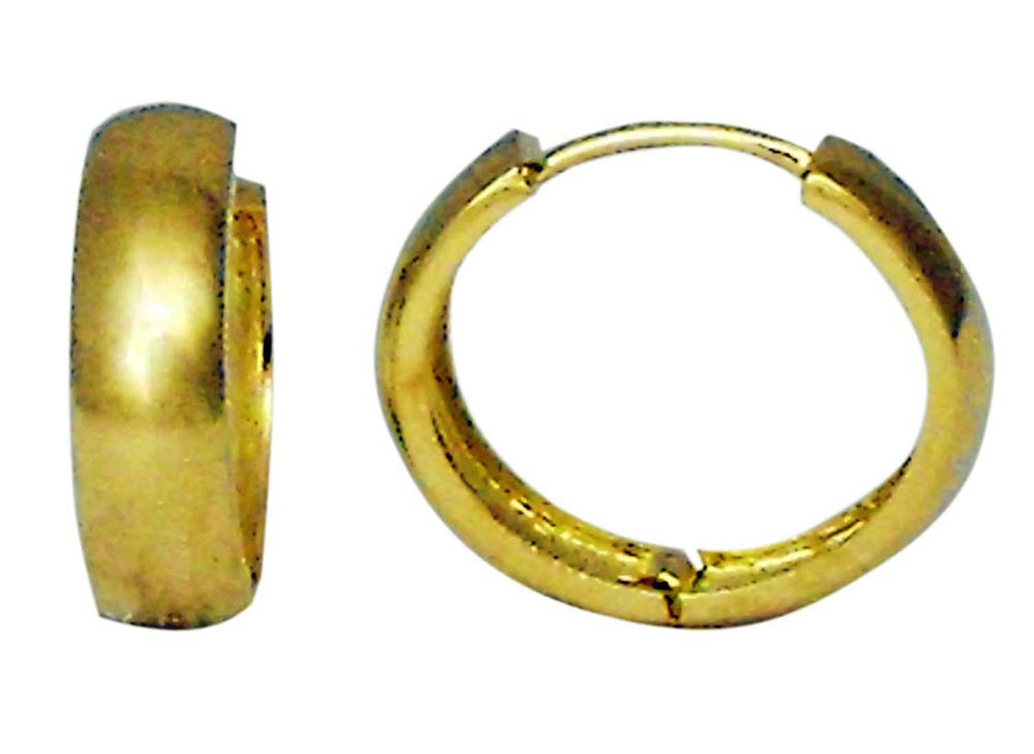 9ct Yellow Gold Round Huggie Earrings