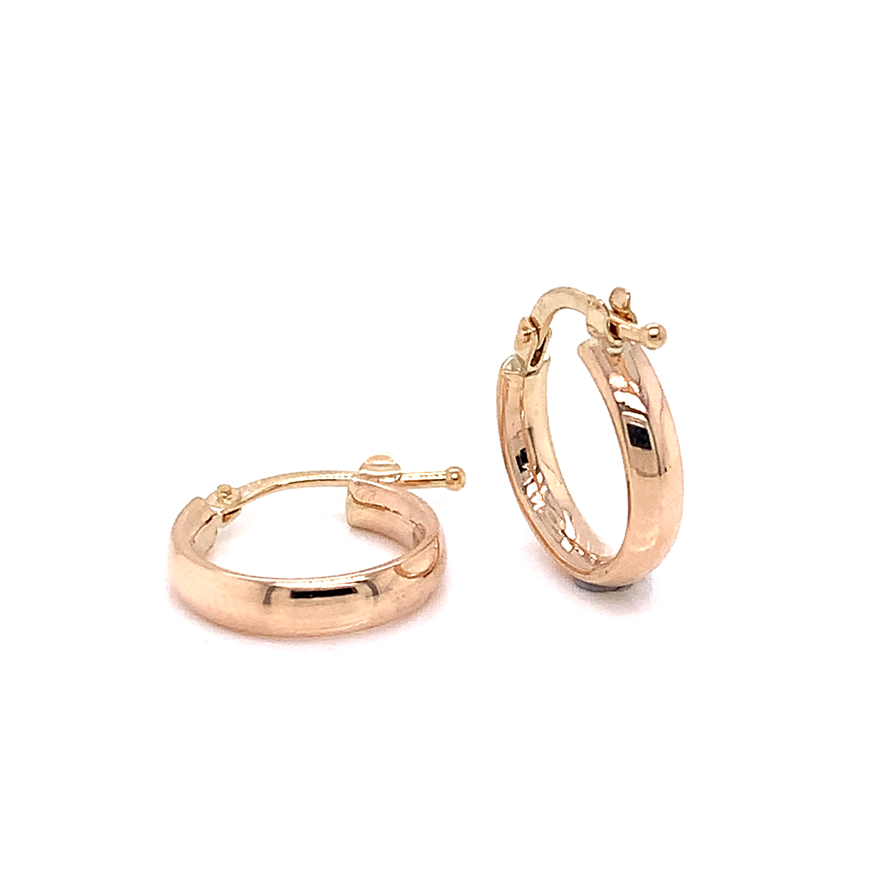 9ct Y/G Round Half Round Hoops 15mm 3mm Wide