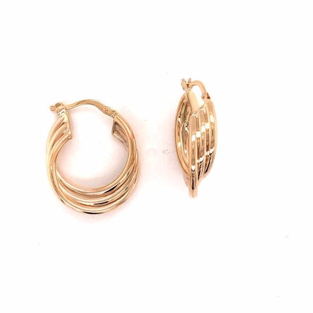 9ct Y/G Round Hoop Earrings