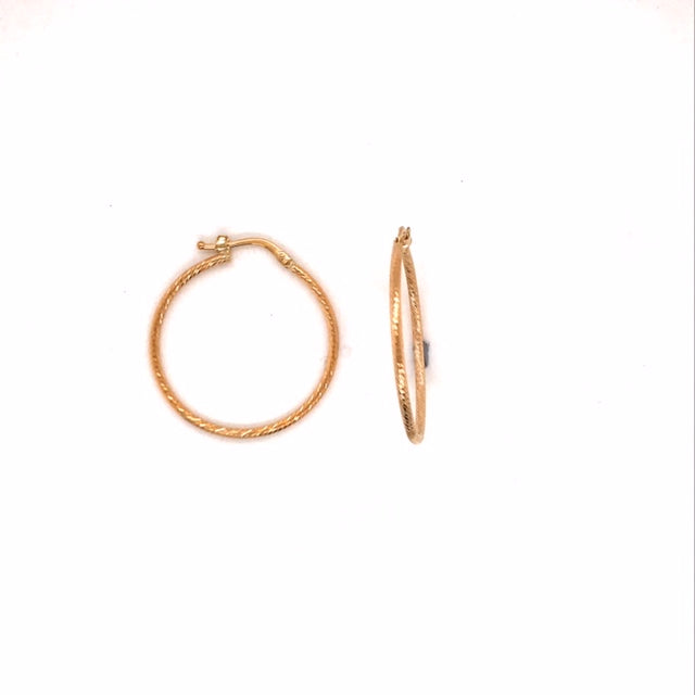 9ct Yellow Gold Round Hoop Earrings