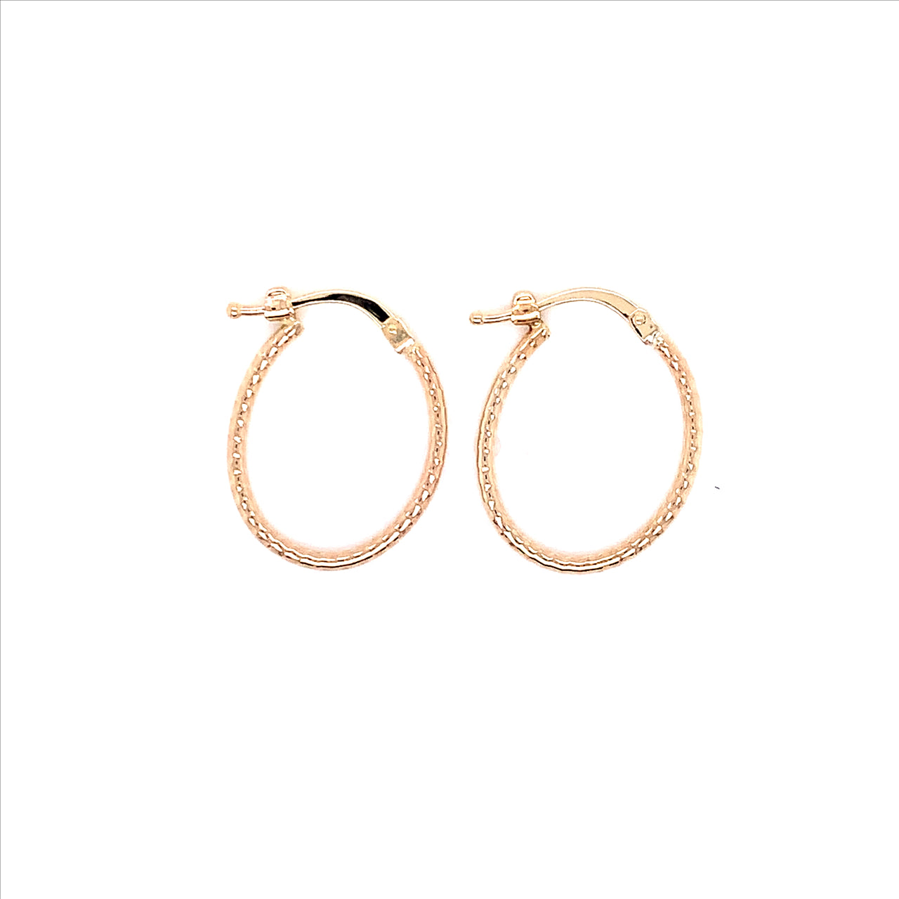 9ct Y/G Oval Hoop Earrings