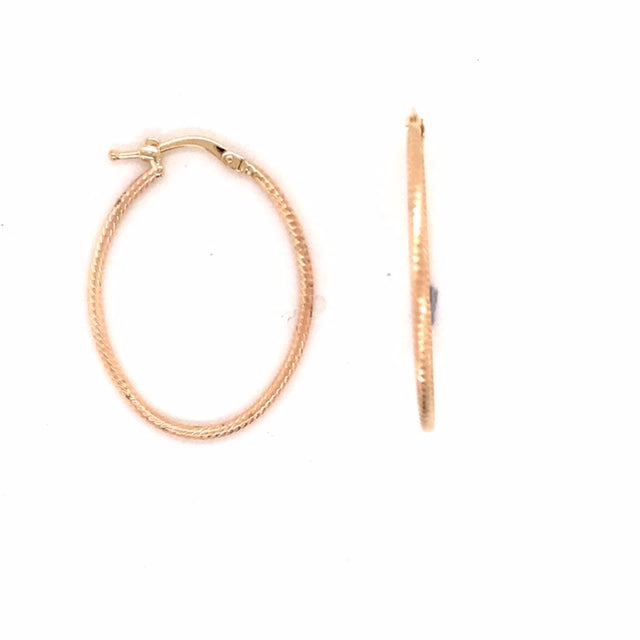 9ct Y/G Oval Hoop Earrings