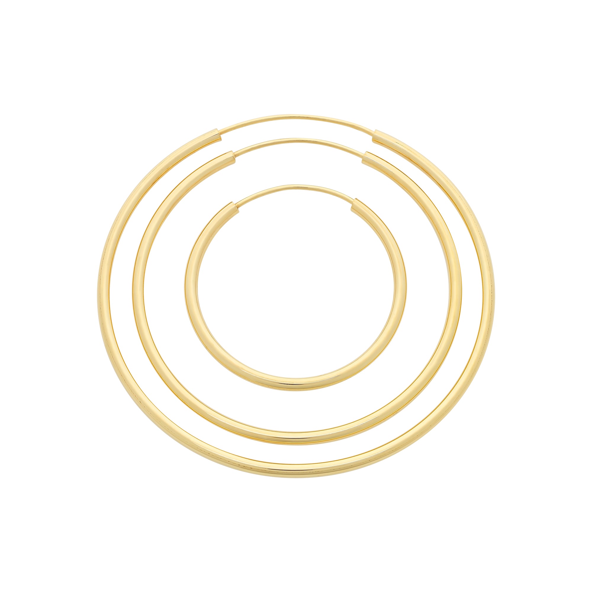 9Ct Gold Sleeper Syle Hoop Earrings - 20Mm