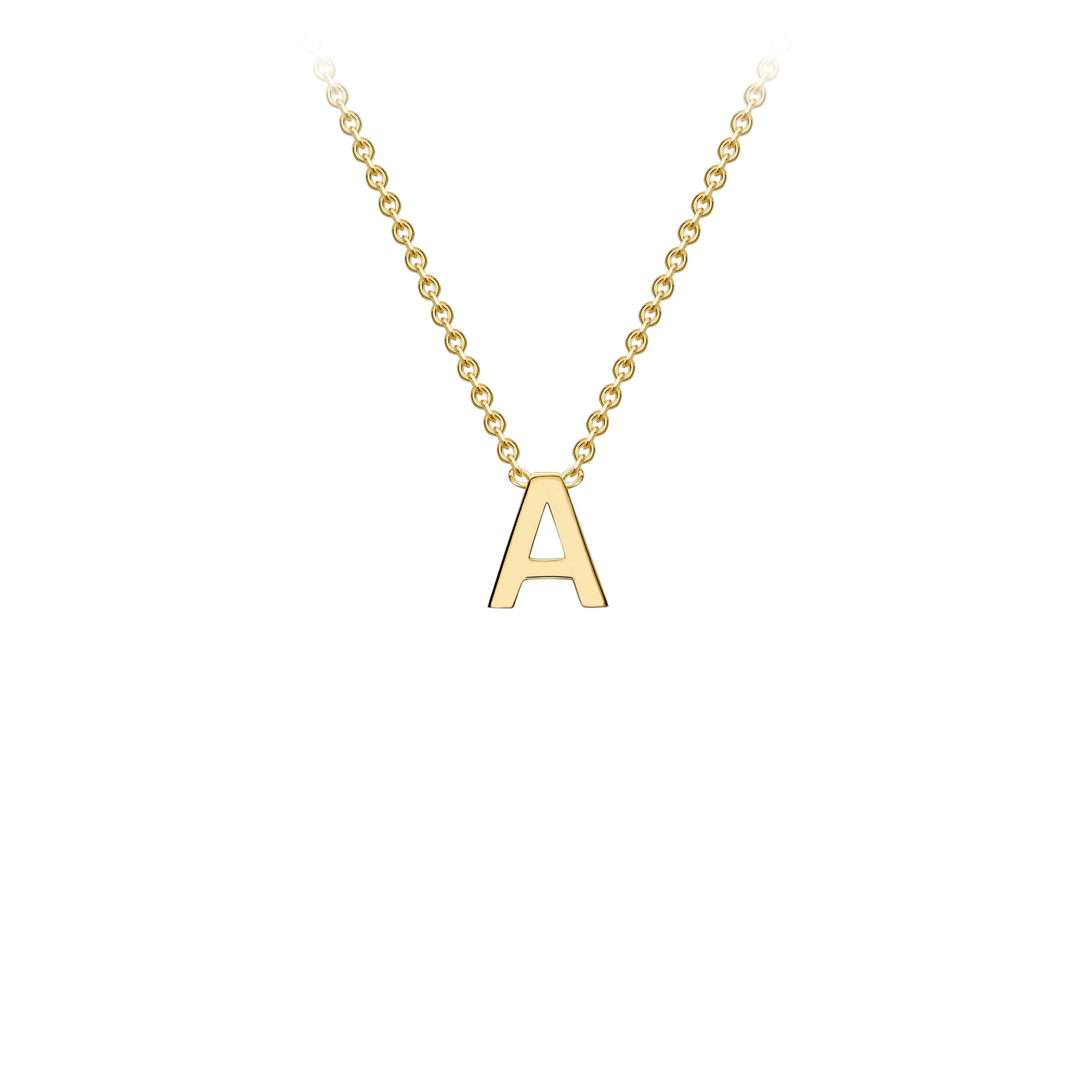 9ct Yellow Gold Petite Initial "A" Necklace