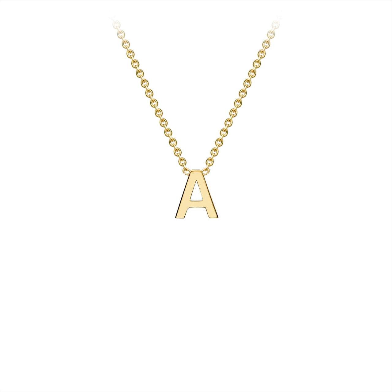 9ct Yellow Gold Petite Initial A Necklace
