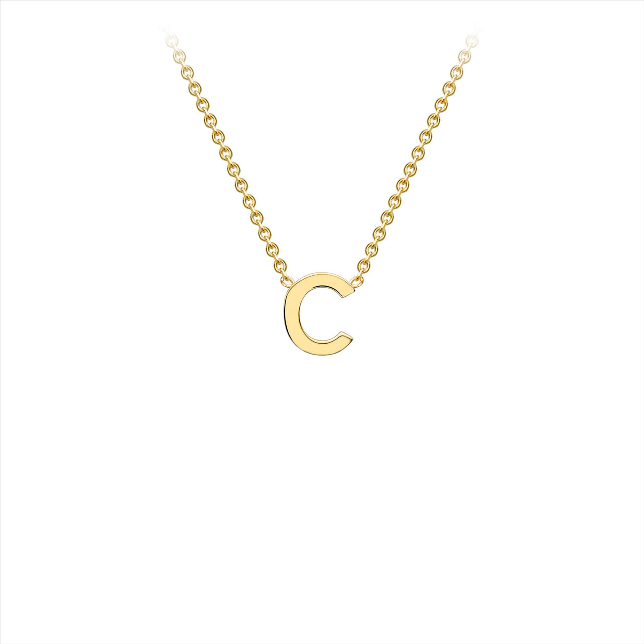 9ct Yellow Gold Petite Initial "C" Necklace