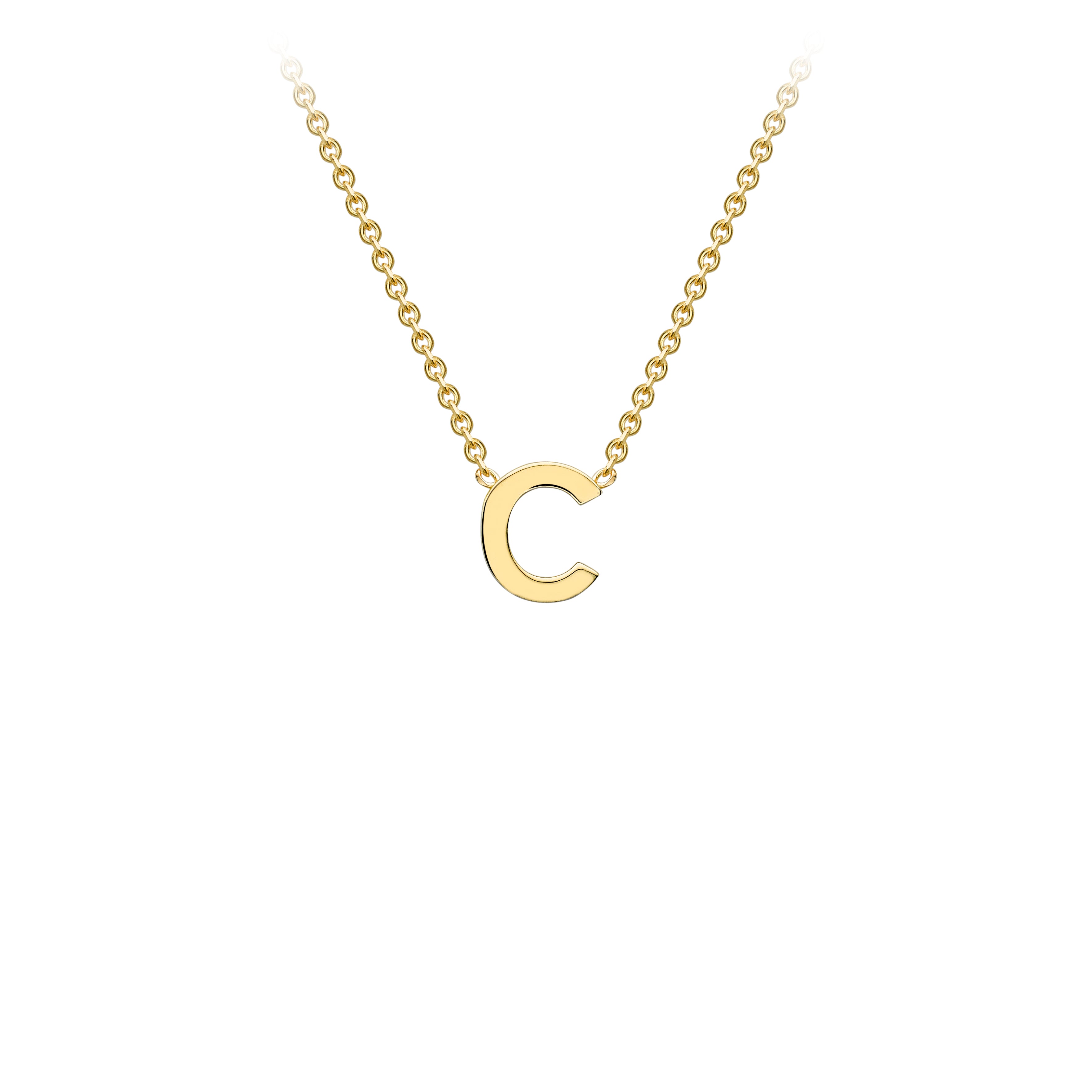 9ct Yellow Gold Petite Initial "C" Necklace