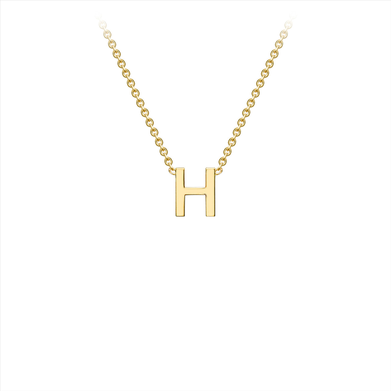9ct Yellow Gold Petite Initial "H" Necklace