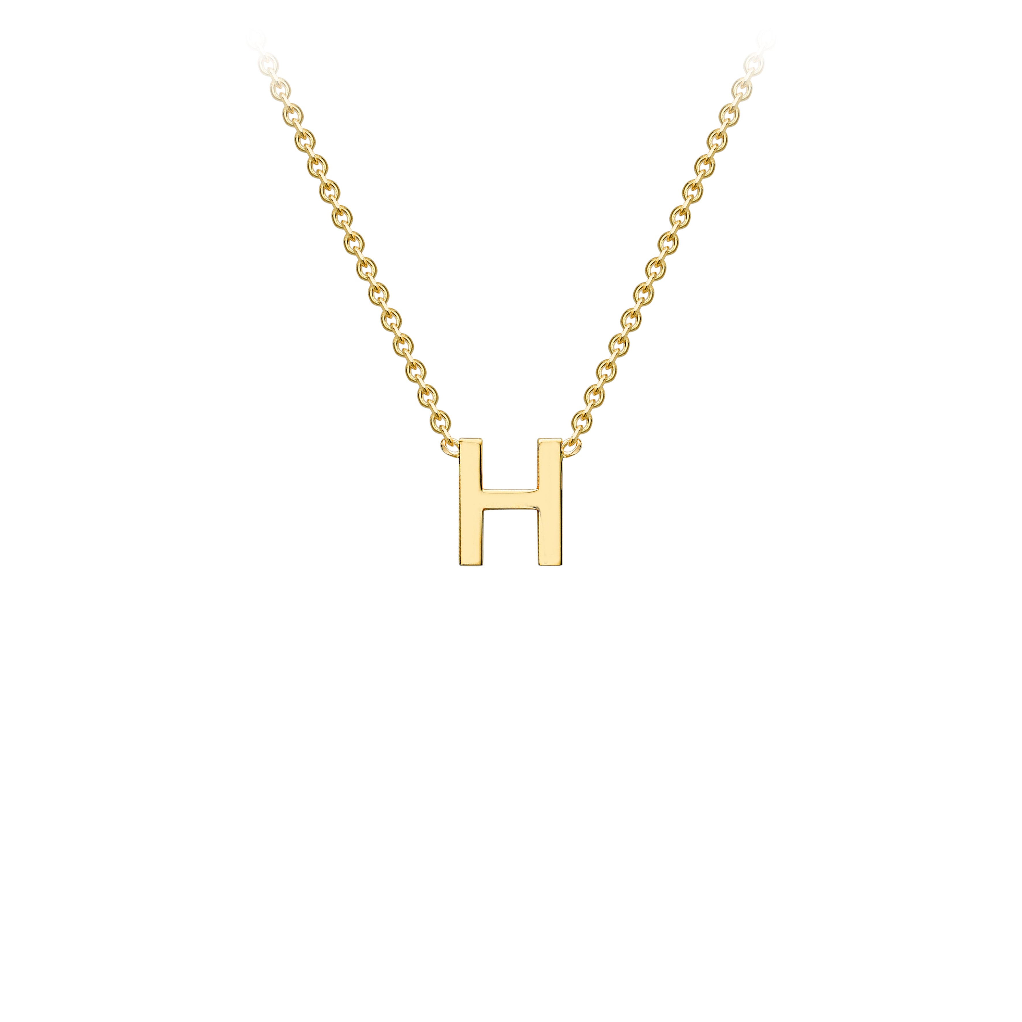 9ct Yellow Gold Petite Initial "H" Necklace