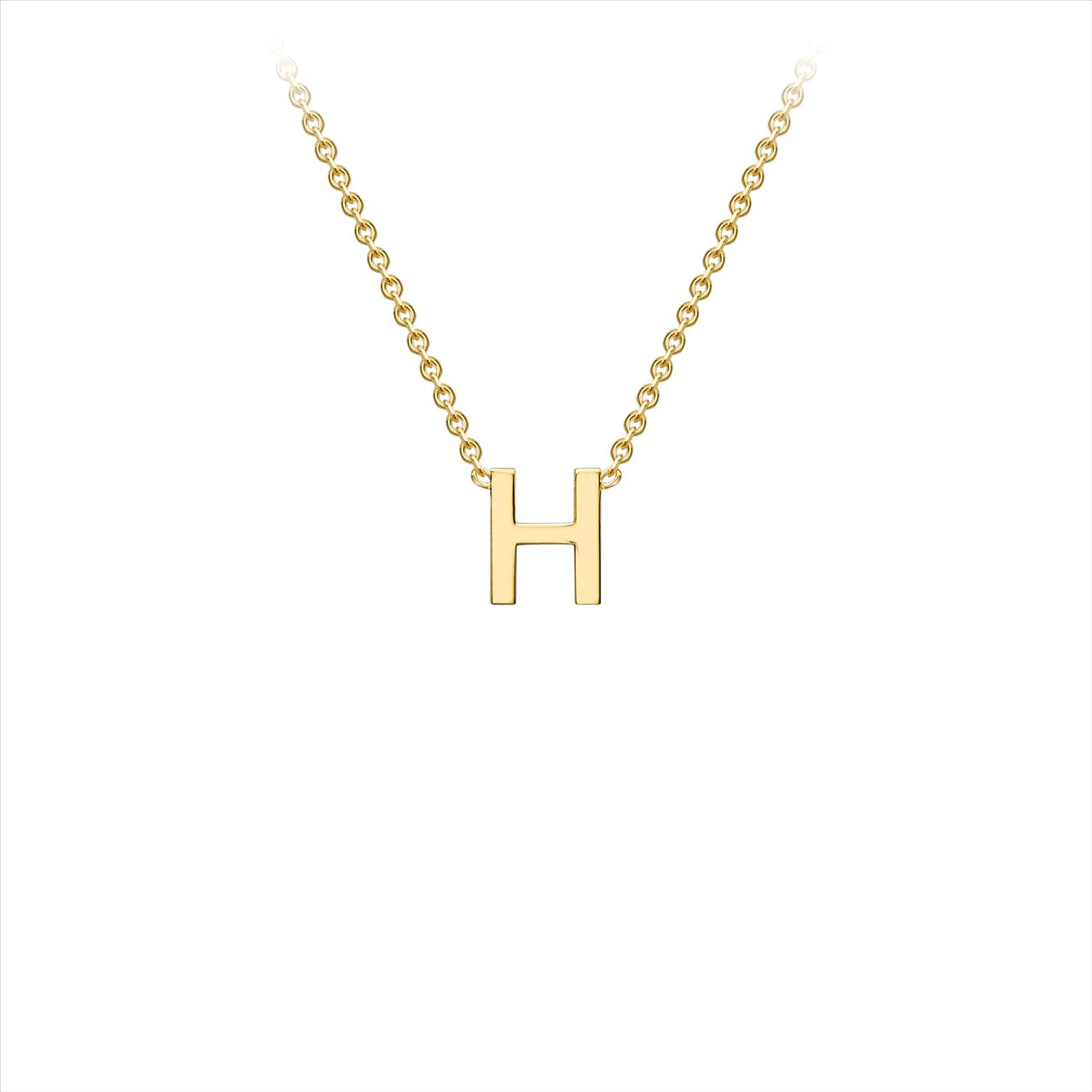9ct Yellow Gold Petite Initial "H" Necklace