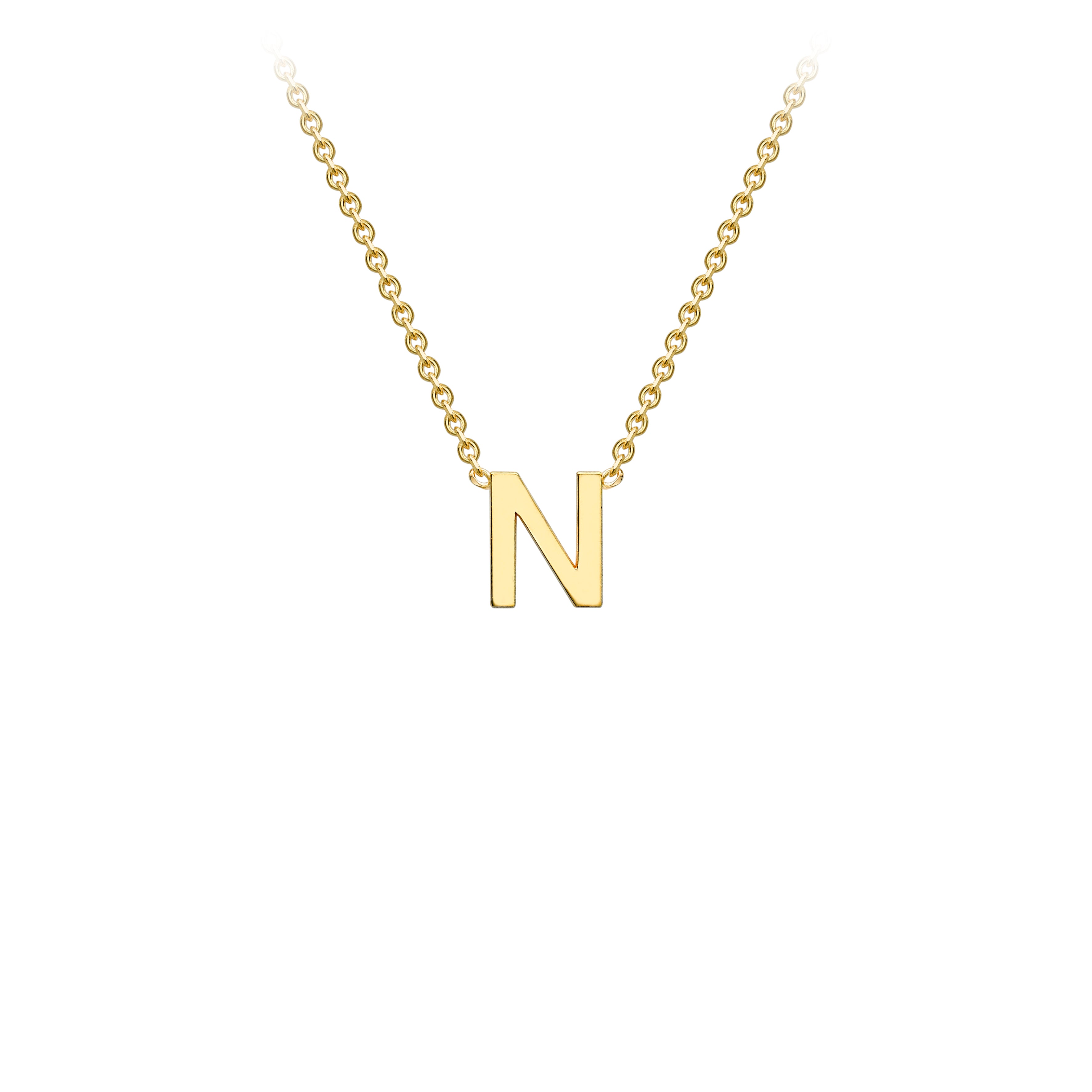 9ct Yellow Gold Petite Initial "N" Necklace